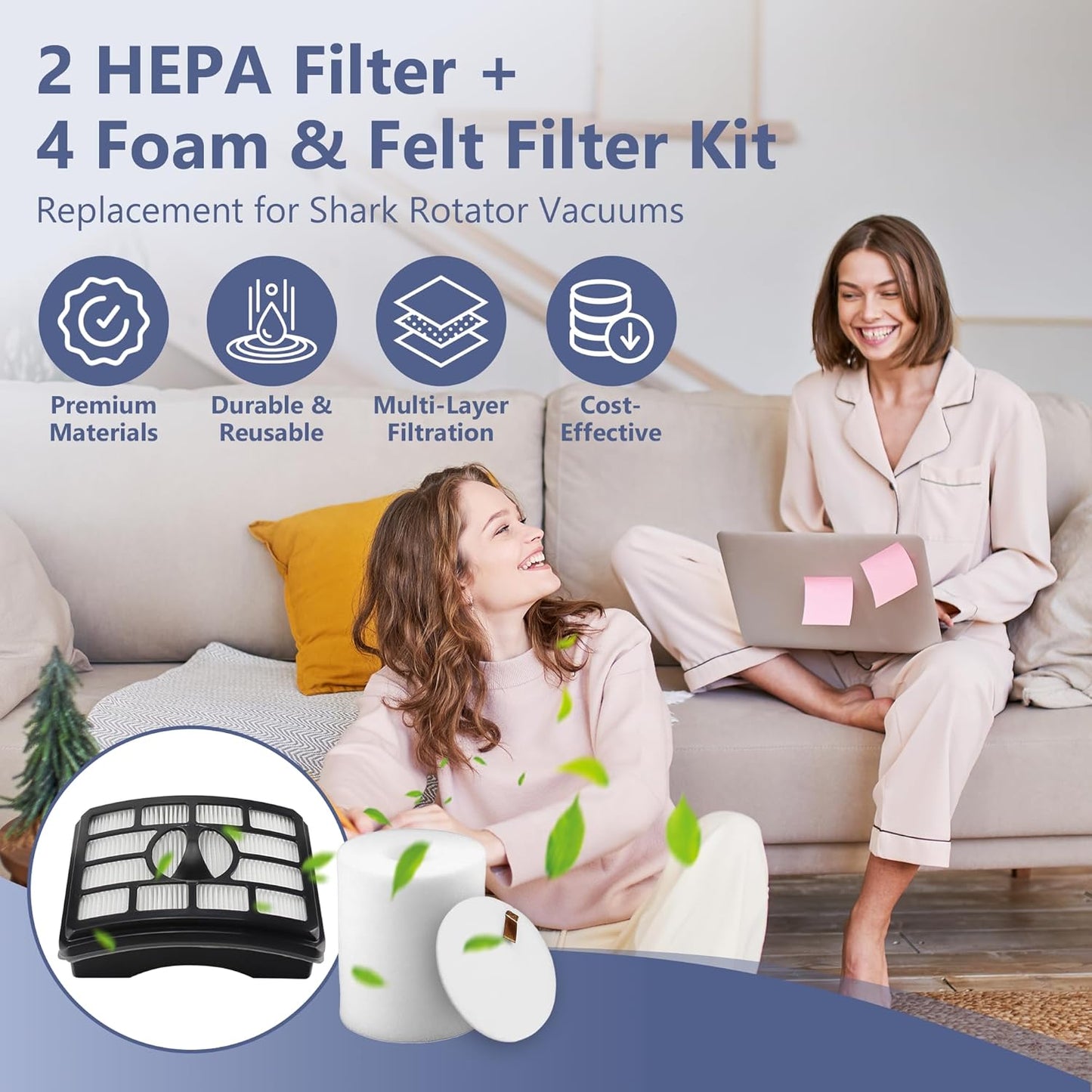 Shark Vacuum Filter Replacement - Pro Lift-Away NV500 Series | 2 Post Filters + 4 Foam & Felt Filters