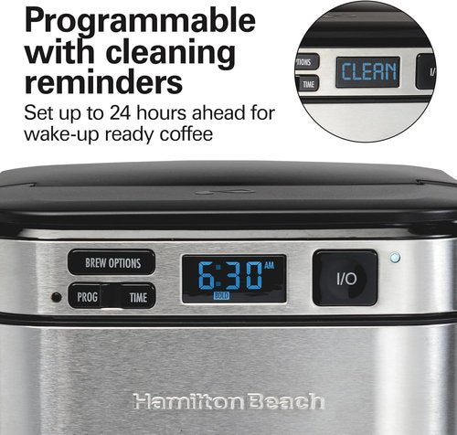Hamilton Beach 12-Cup Programmable Coffee Maker - FrontFill Design for Easy Use