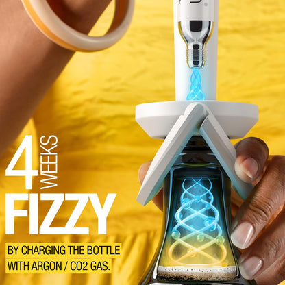 Original zzysh® Sparkling Wine Pure Argon/CO2 Cartridges | Preserve Fizzy Sensations 4 Weeks | For zzysh® Sparkling Wine Preservation System | Gas Capsules for Champagne and All Other Sparkling Wines