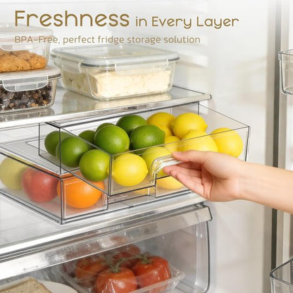 Criusia Stackable Storage Drawers, 3 Pack Clear Acrylic Makeup & Bathroom Organizer, Versatile Storage Bins for Vanity, Under Sink, Kitchen Cabinets & Pantry