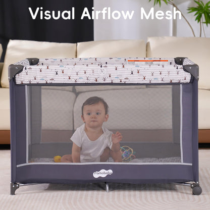 Pamo Babe Pack and Play with Bassinet, Portable Playard for Baby