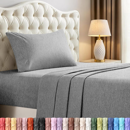 Utopia Bedding Twin Sheet Set - Soft & Breathable Microfiber, 3-Piece in Heather Grey | Oeko-Tex Certified