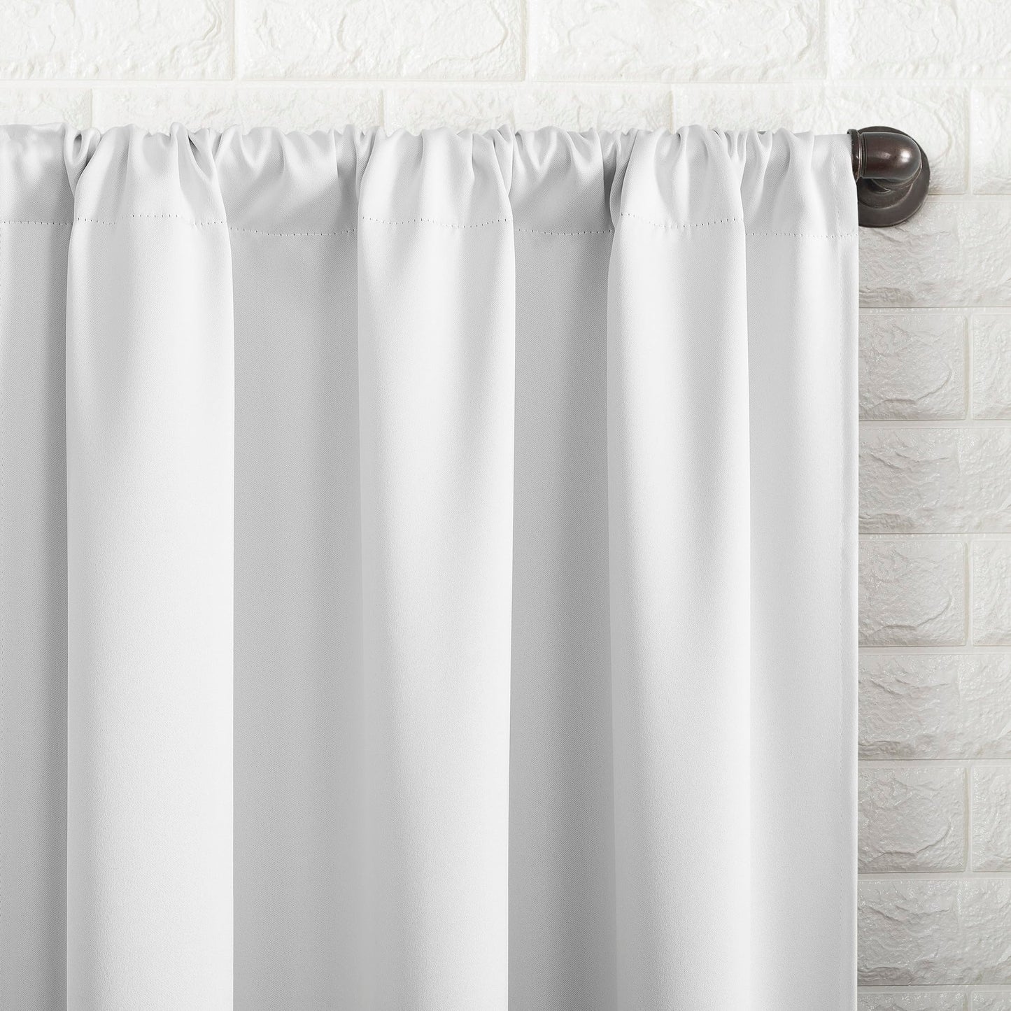 Sun Zero Bergen Theater Grade Extreme 100% Blackout Rod Pocket Curtain Panel, 40" x 84, White