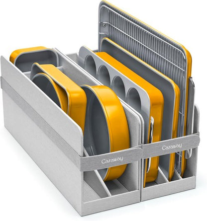 Caraway Nonstick Ceramic Bakeware Set - 11 Pieces with Assorted Pans, Cooling Rack & Storage | Non-Toxic, PTFE & PFOA Free - Marigold