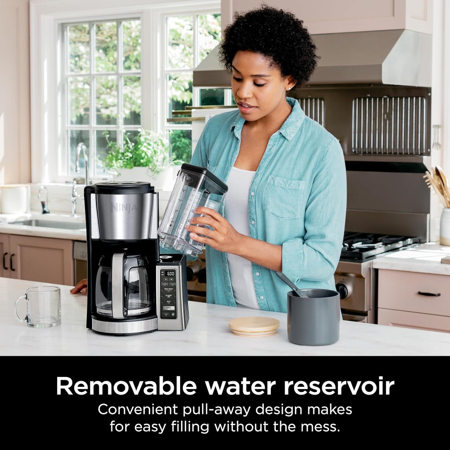Ninja 12-Cup Programmable Coffee Brewer - 2 Brew Styles, Adjustable Warm Plate, 60oz Reservoir - Black/Stainless Steel