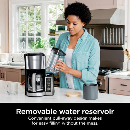 Ninja 12-Cup Programmable Coffee Brewer - 2 Brew Styles, Adjustable Warm Plate, 60oz Reservoir - Black/Stainless Steel