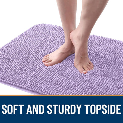 OLANLY Dog Door Mat - Absorbent Non-Slip Washable Chenille Mat for Muddy Paws | 48x30, Lavender