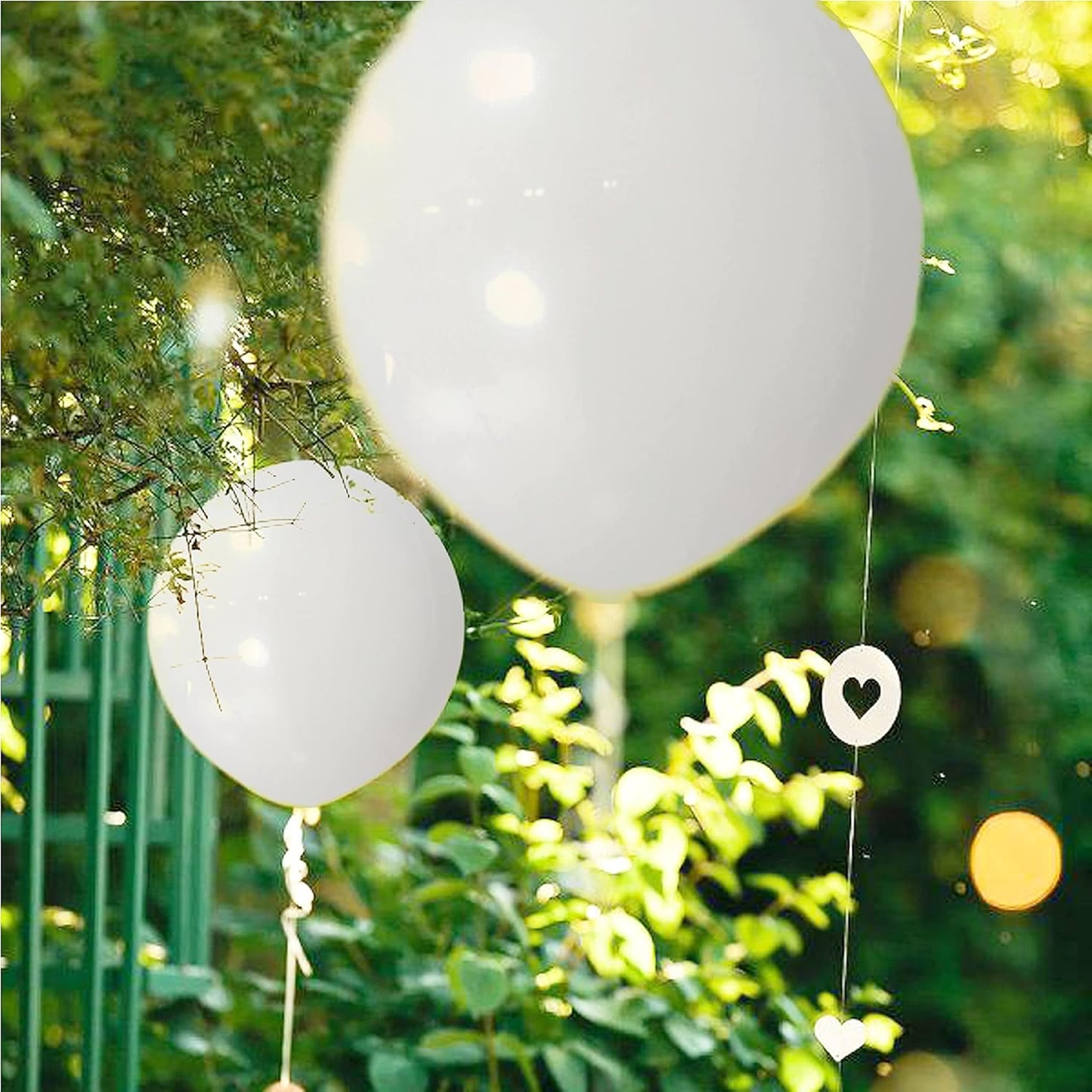 ASIYUHY White Balloons - 100 Pack 12-Inch Latex Balloons with Ribbons for Weddings & Parties