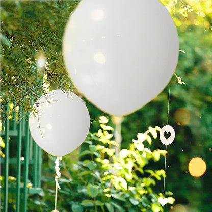 ASIYUHY White Balloons - 100 Pack 12-Inch Latex Balloons with Ribbons for Weddings & Parties