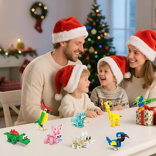 Animal Advent Calendar Building Set 2025 - 24 Creative 3-in-1 Animal Packs & 72 Figures | Perfect Christmas Gift for Kids 6+