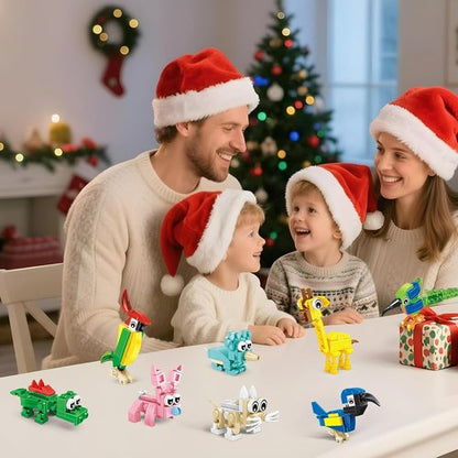 Animal Advent Calendar Building Set 2025 - 24 Creative 3-in-1 Animal Packs & 72 Figures | Perfect Christmas Gift for Kids 6+