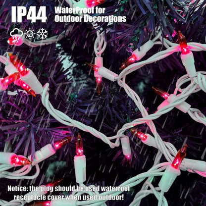 HISHINY Christmas Lights - 100 Count Red String Lights with White Wire | UL Certified, 21 Feet for Indoor/Outdoor Decor