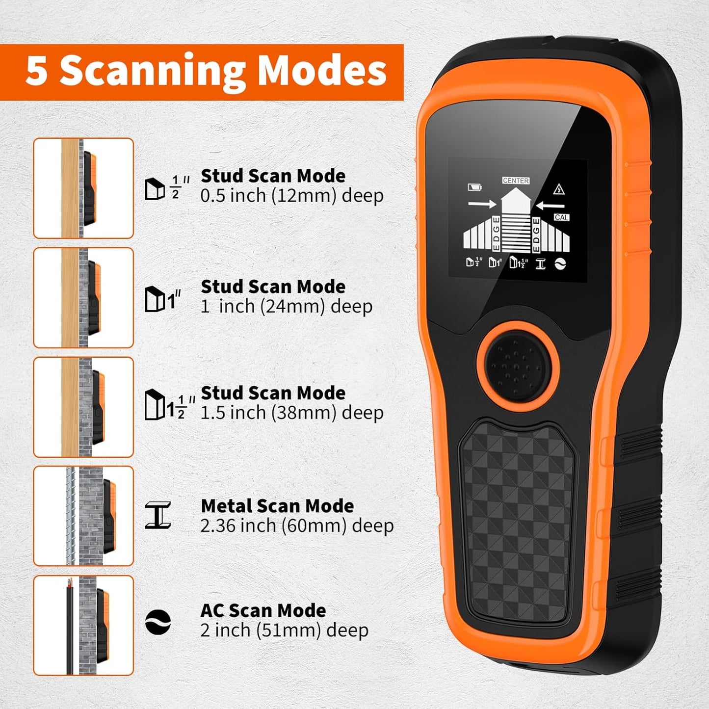 Stud Finder Wall Scanner - 5-in-1 Detector for Wood, Metal, Pipes & Wires | High-Definition LCD Display