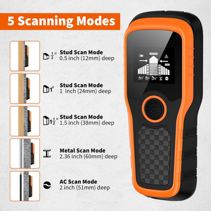 Stud Finder Wall Scanner - 5-in-1 Detector for Wood, Metal, Pipes & Wires | High-Definition LCD Display