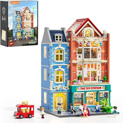 Lumibricks Building Bricks Set - City Town Modular Dollhouse with LED Light Display | 3086 Pcs Construction Kit for Teens & Adults