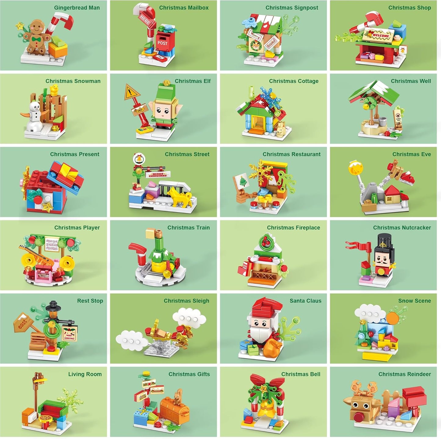Santa’s Workshop Advent Calendar 2025 - 24-in-1 Holiday Countdown Gift for Kids Ages 6+ | Surprise Figures & Building Blocks
