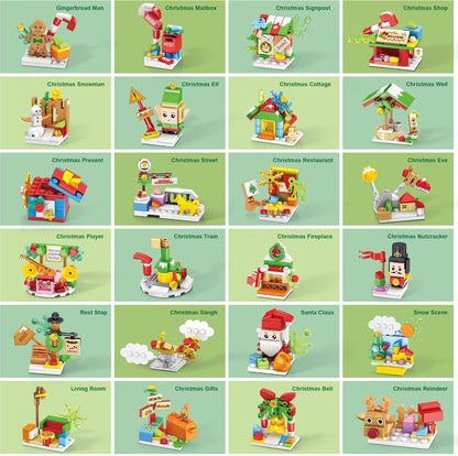 Santa’s Workshop Advent Calendar 2025 - 24-in-1 Holiday Countdown Gift for Kids Ages 6+ | Surprise Figures & Building Blocks
