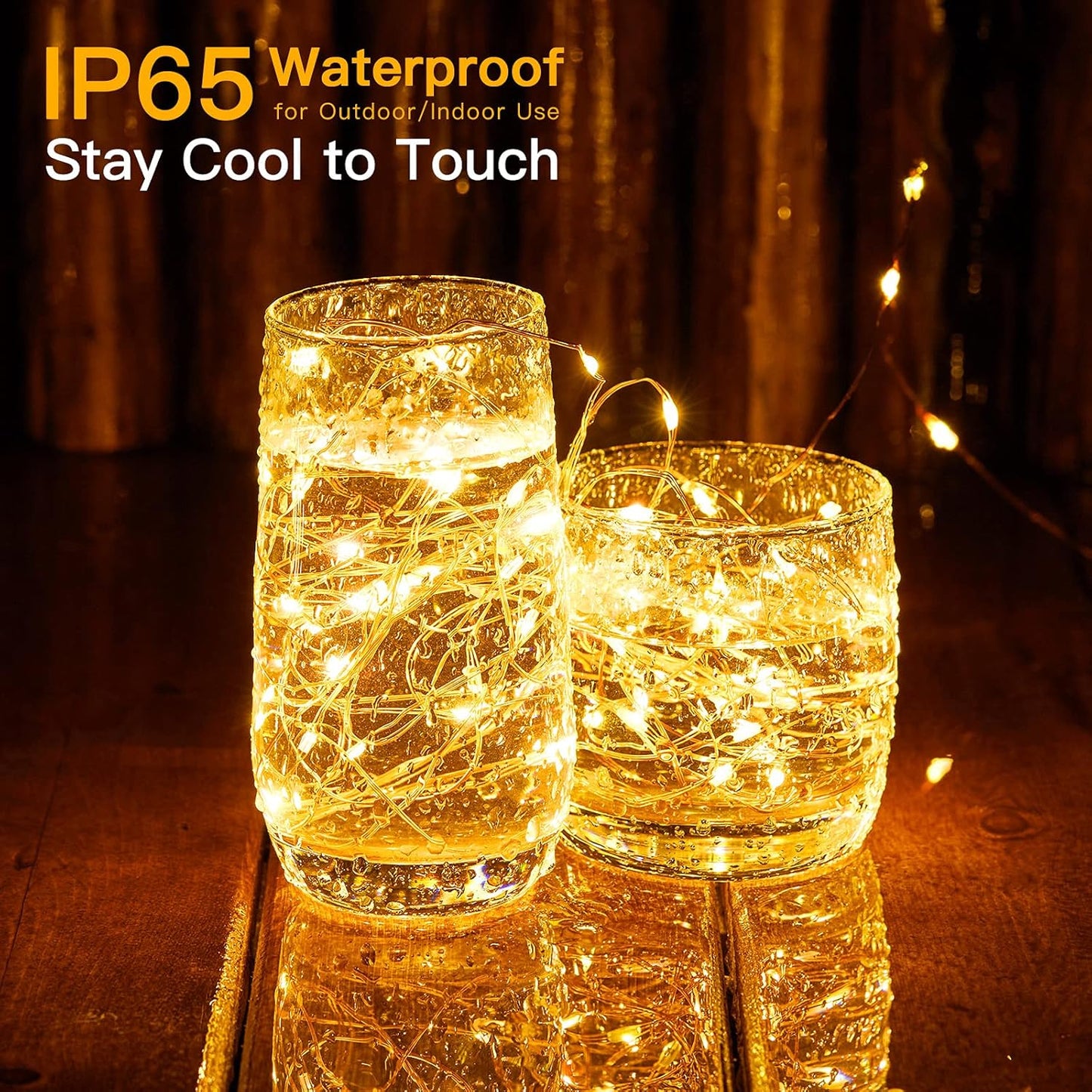 Twinkle Lights by Christmas | 72 Ft 200 LED Fairy String Lights with Plug | Warm White Copper Wire for Bedroom & Party Decor