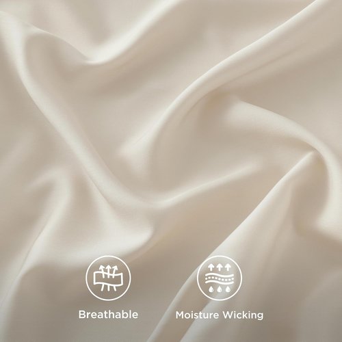 Bedsure Cooling California King Sheet Set - Breathable & Soft Rayon from Bamboo, Deep Pocket, Light Beige