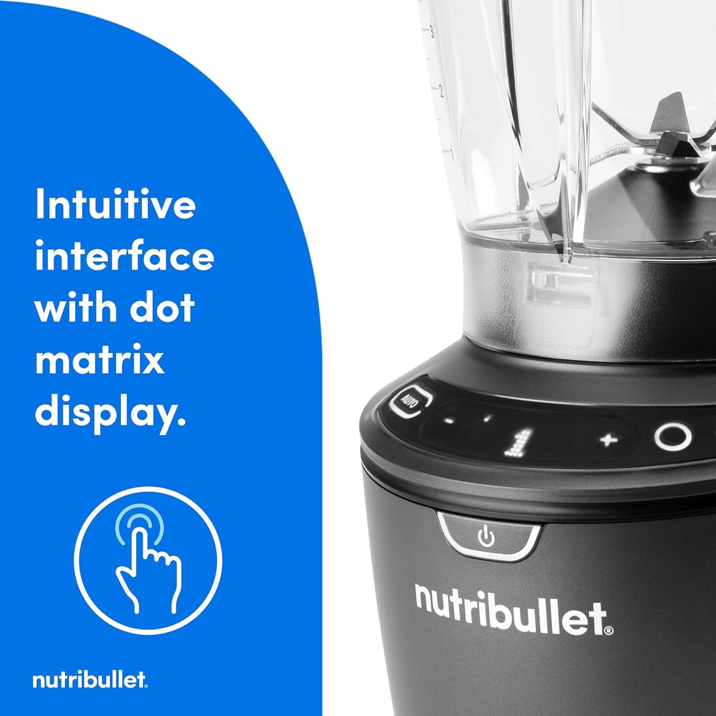 Nutribullet SmartSense Blender Combo - 1400W Power, 64oz Pitcher & 32oz/24oz Cups | Smoothies & Soups in Gunmetal Gray