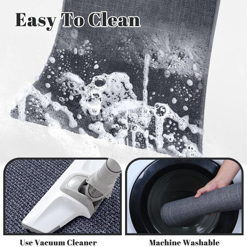 Bathroom Rugs, Bath Mats for Bathroom Non Slip Washable, Quick Dry, Water Absorbing,Fits Under Door,Ultra Thin, Rubber Backing,Low Pile,Cozy Cloth Cotton,Ideal for Shower,Sink-Dark Grey-36''x24''