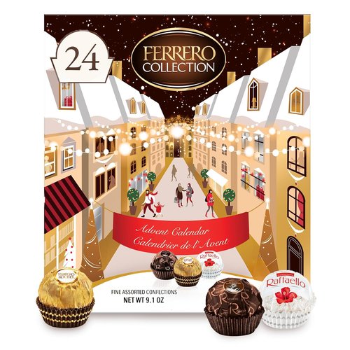 Ferrero Collection Advent Calendar - Premium Gourmet Assorted Chocolates | 9.5 oz, 25 Count, Gold