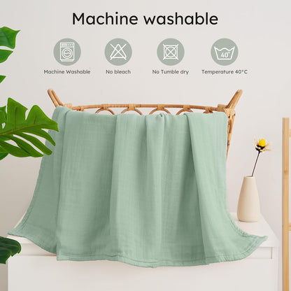 Yoofoss Organic Muslin Swaddle Blanket - Soft & Breathable 47 x 47 Inches for Newborns, Baby Boys & Girls