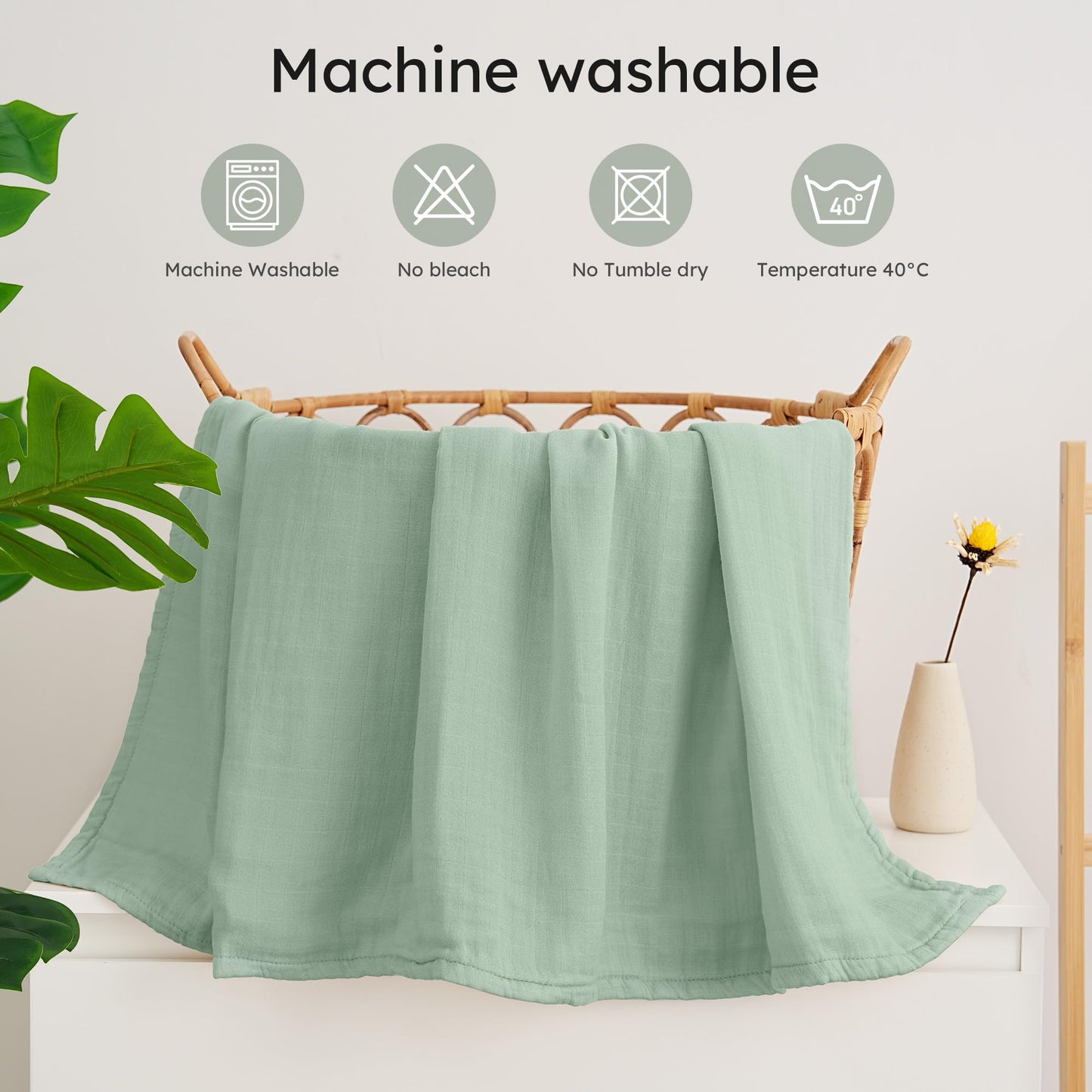 Yoofoss Muslin Swaddle Blankets, Organic Baby Blankets, 47 x 47 Inches Receiving Blanket for Baby Boys and Girls, Baby Essentials for Newborns Soft Breathable