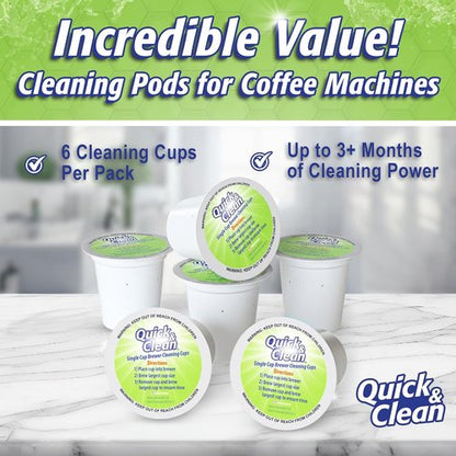 Keurig Cleaning Pods - 6-Pack K Cup Cleaner for 2.0 Coffee Machines | Non-Toxic & Eco-Friendly Stain Remover