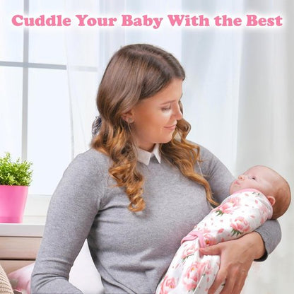 Bublo Baby Swaddles - Adjustable Infant Sleep Sack 3-Pack | Soft Organic Cotton for Newborns (Hearts-Flowers)
