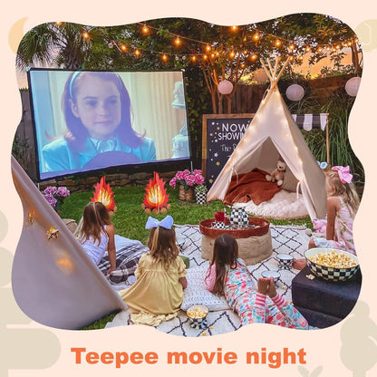 Tiny Land Teepee Tent - Foldable Kids Play Tent with Star Lights | Washable Indoor Decor for Girls & Boys