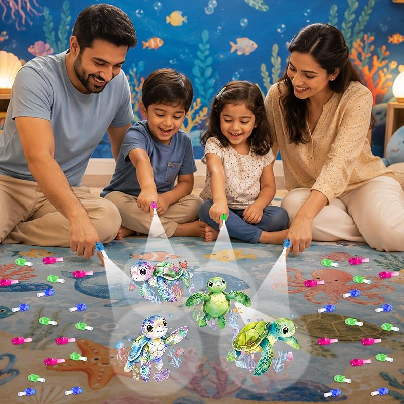 36Pcs Sea Turtle LED Finger Lights - Ocean Animal Party Favors
