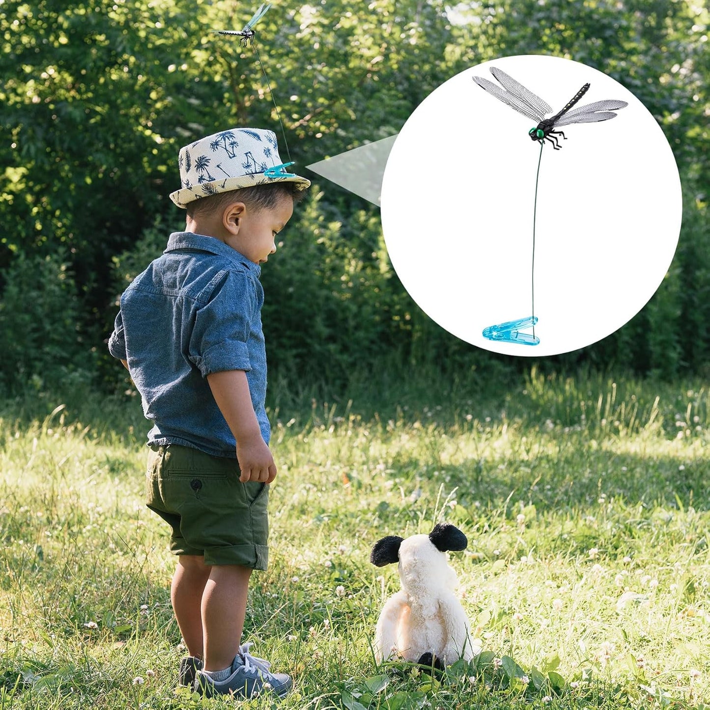 Skiennix Dragonfly Clips - 2pcs 3D Simulation Hat Clips for Outdoor Garden Decor | Scare Devices
