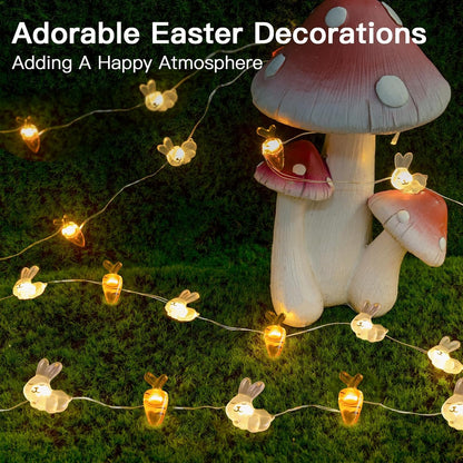 Suddus Easter String Lights - 12.8ft Battery Operated 40 LED Outdoor & Indoor Decorations