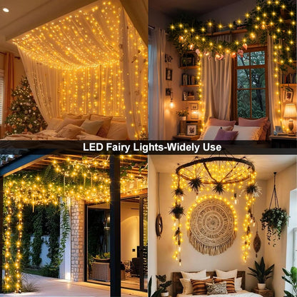Skiennix 33Ft Fairy String Lights - 100 Micro LED Twinkle Lights | IP68 Waterproof with Remote for Bedroom & Garden Decor