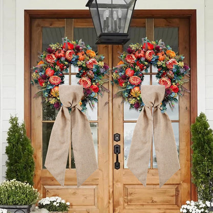 Burlap Wreath Sash - 2 Pack Blank Sashes for Monogram Embroidery | Front Door Decor 5'' L x 54'' W