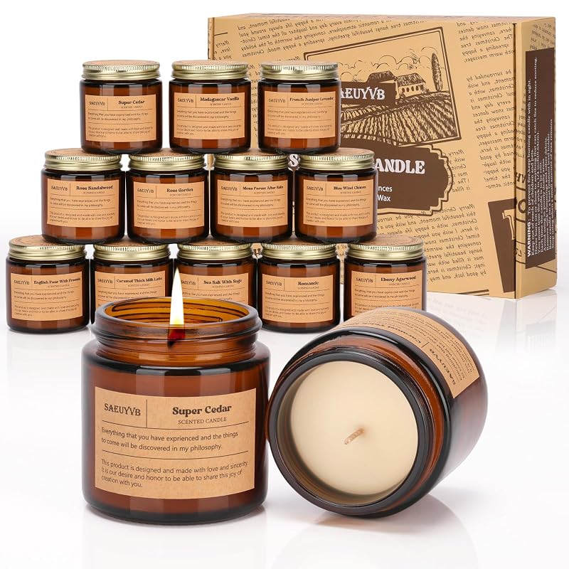 12 Pack Scented Candles Gift Set - Natural Soy Aromatherapy Candles (12 Pack)