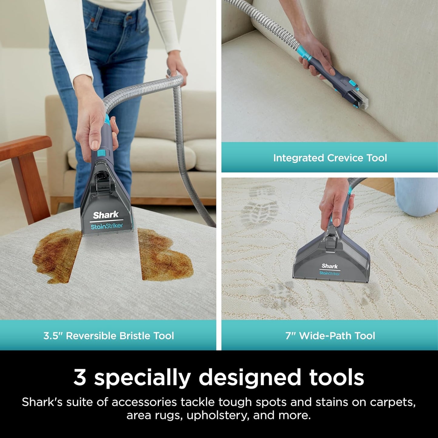 Shark StainStriker Portable Carpet Cleaner - XL Self-Cleaning Tool & Odor Remover | Perfect for Car Interior