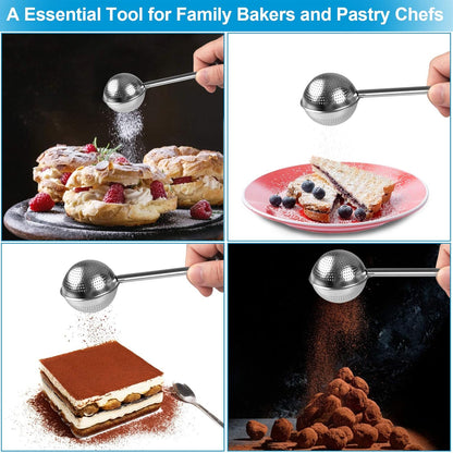 Skiennix Bakers Dusting Wand - Stainless Steel Flour Duster for Sugar & Spices | 2 Pcs Set