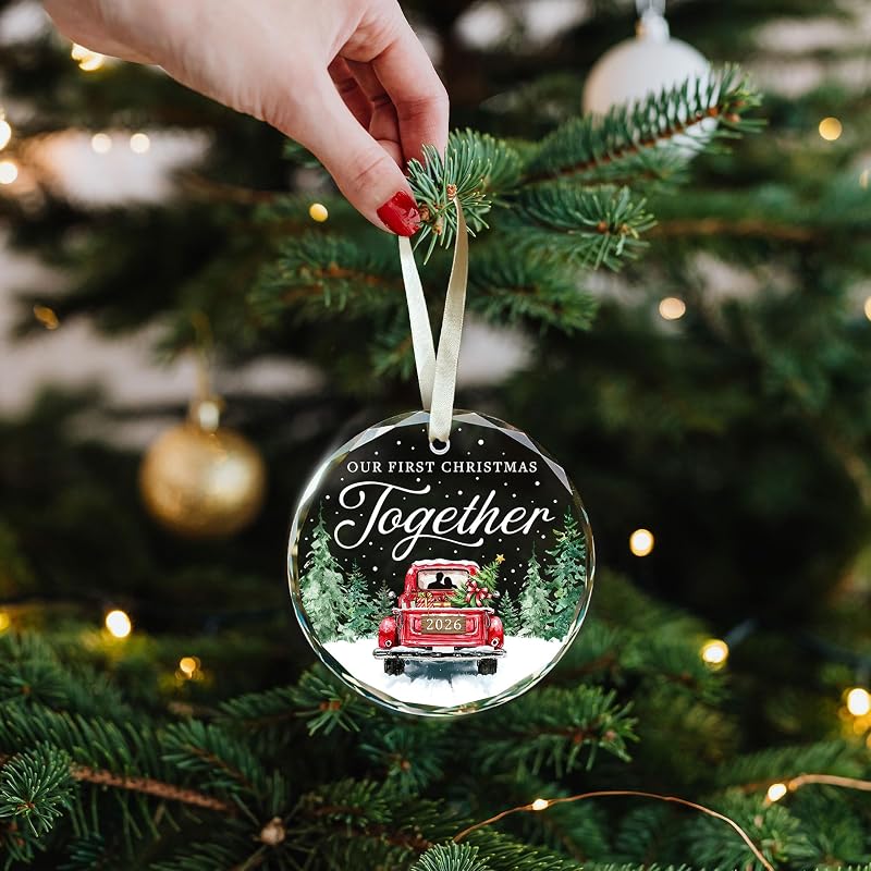 First Christmas Together Ornament 2026 - Together+2026 Glass Ornament Gift Box