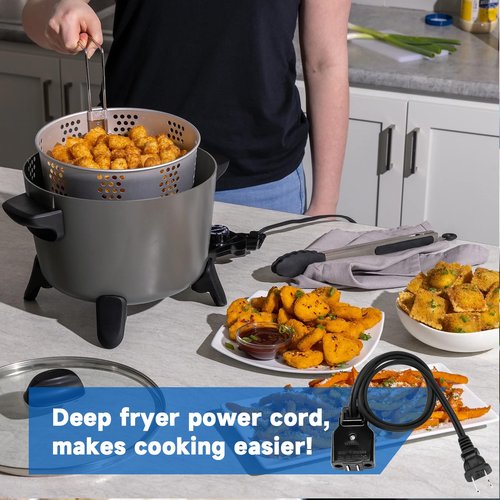 09982 Deep Fryer Magnetic Power Cord Replacement Parts for Presto FryDaddy GranPappy Electric Deep Fryers