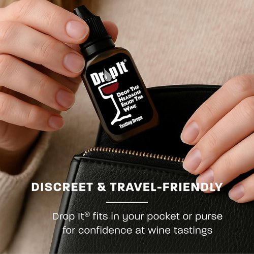 Drop It Wine Drops Original and For Tastings Combo Pack - Includes One 10mL Bottle of Each - Naturally Reduces Sulfites and Tannins in Red, White & Sparkling Wines - Portable & Easy to Use - USA Made