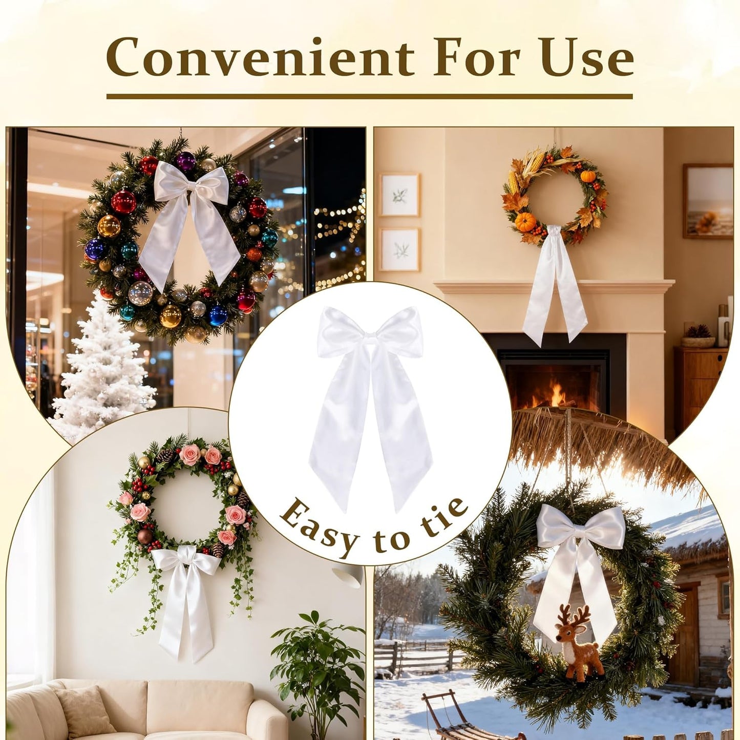 Regine Switzerland White Satin Blank Sash - Perfect for Wedding Embroidery & Holiday Decor | 2 Pieces