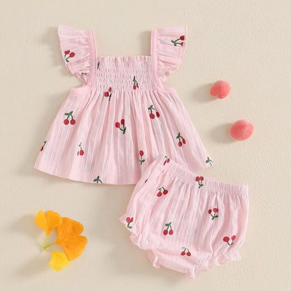 Mubineo Baby Girl Summer Outfit Set - Cute Ruffle Tops & Shorts | Infant Toddler Princess Style