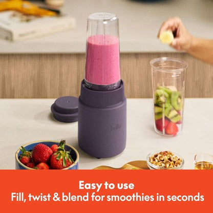 Bella Portable Rocket Blender - 6 Pcs Juicer & Smoothie Maker | BPA-Free, 240W Motor, Plum Color