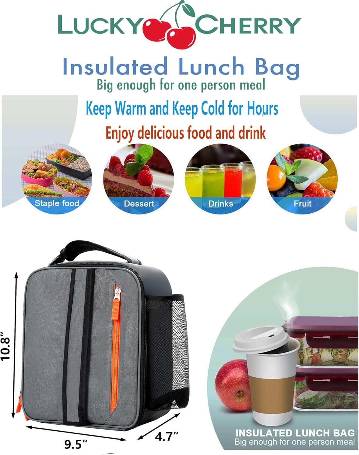 Skiennix Insulated Lunch Box - Portable Stylish Lunch Bag for Men, Teens & Kids | Perfect for Office, School & Picnics