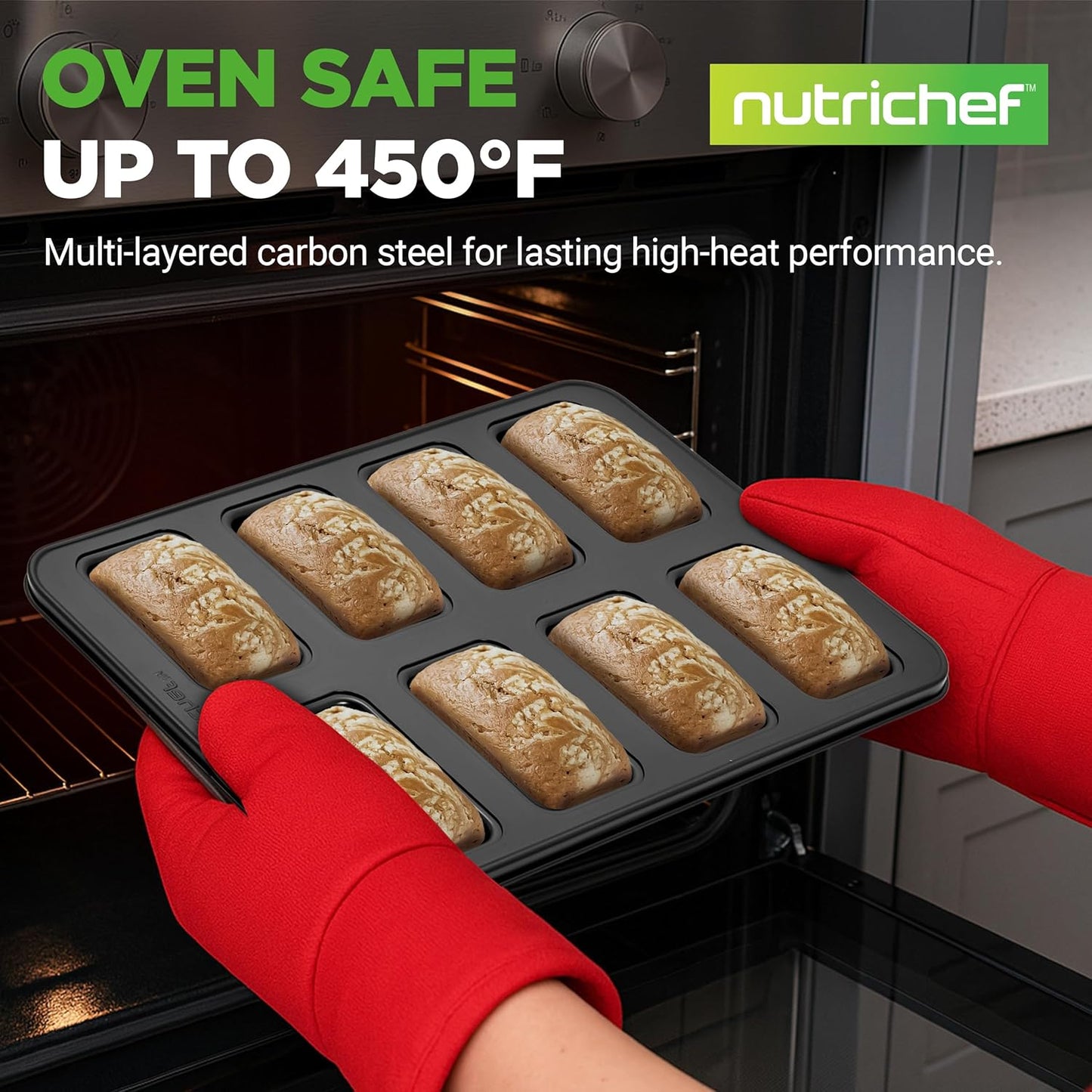 NutriChef 42-Piece Nonstick Bakeware Set - Carbon Steel Pans & Essential Baking Tools - Perfect for Sweet & Savory Treats