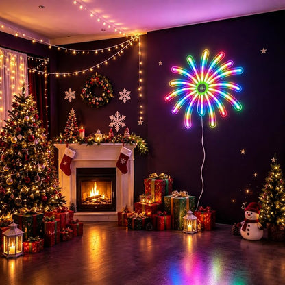 Fireworks Neon Sign LED Dimmable RGB IC Lights USB Powered for Party Decor