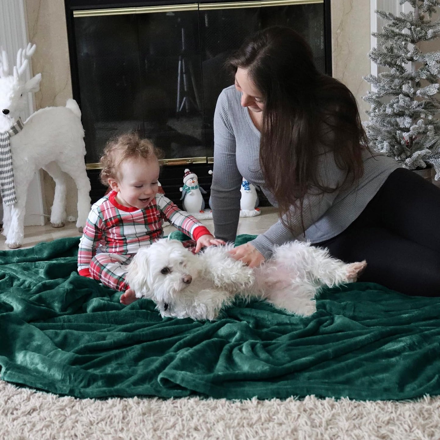 Bedsure GentleSoft Fleece Blanket - Lightweight Plush Cozy Twin Size in Emerald Green, 60x80 Inches