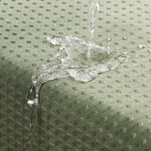 MitoVilla Sage Green Waffle Fabric Shower Curtain, Heavyweight Cloth Shower Curtains for Modern Hotel Bathroom Decor, Waterproof & Wrinkle Resistant, 72 x 72